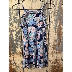 Lilly Pulitzer Girls  Blue Floral Mini Billie Dress size large 8-10